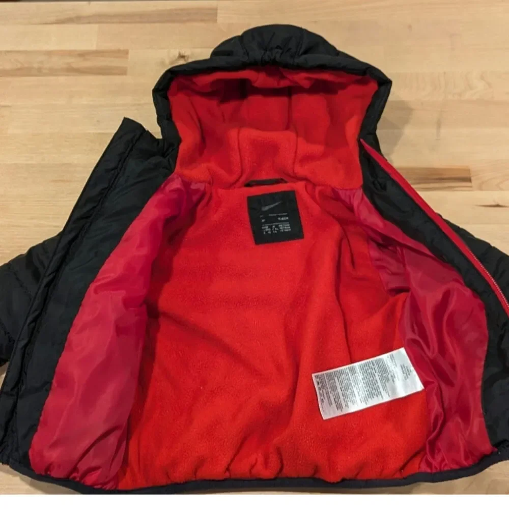 Nike Puffer Infant Baby Jacket Black Red Size 12 Month